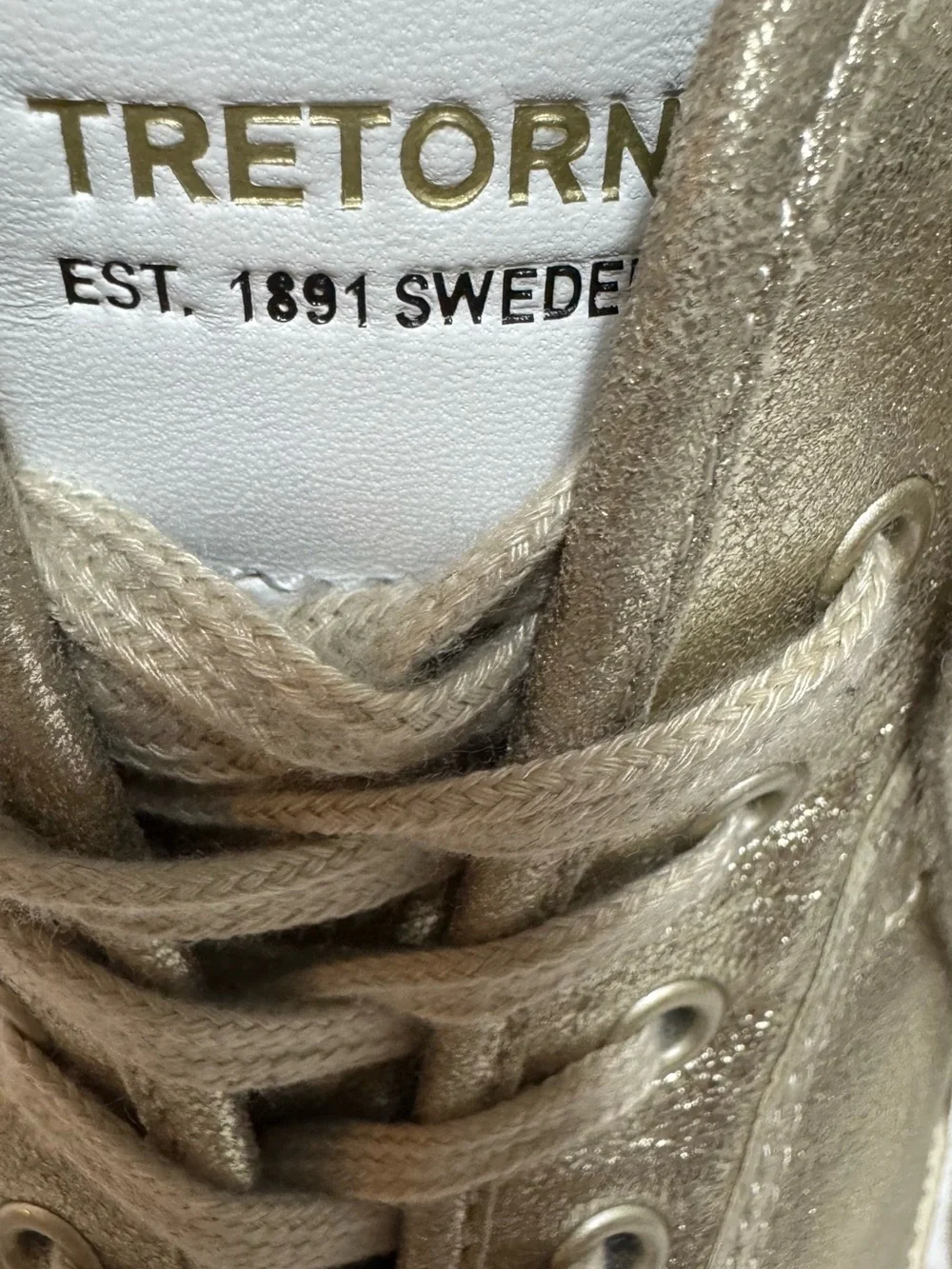 Tretorn Metallic Gold Platform Lace-Up Sneakers - Women's 8